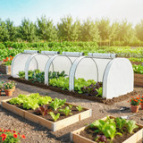Plastenik s 4 vrata na patent zatvarač 395 × 100 × 80 cm, bijeli
