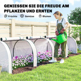 Plastenik s 4 vrata na patent zatvarač 395 × 100 × 80 cm, bijeli