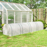 Plastenik s 4 vrata na patent zatvarač 395 × 100 × 80 cm, bijeli
