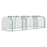 Plastenik s 3 vrata na patent 295 × 100 × 80 cm, prozirni