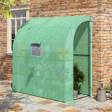 Plastenik s rolo vratima i mrežastim prozorima 200 × 100 × 215 cm, zeleni