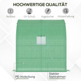 Plastenik s rolo vratima i mrežastim prozorima 200 × 100 × 215 cm, zeleni