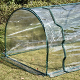 Plastenik s rolo vratima 250 × 100 × 80 cm, prozirno-zeleni