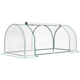 Plastenik s rolo vratima 200 × 100 × 80 cm, prozirni i zeleni