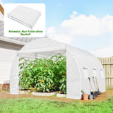 Folija za tunelski plastenik 300 × 300 × 200 cm, s vratima i 6 prozora, bijela