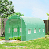 Folija za plastenik 400 × 200 × 200 cm s vratima i 8 prozora, zelena