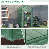 Mali plastenik s 3 police i folijom 69 × 49 × 125 cm, zeleni