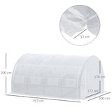 Tunelski plastenik hodni 397 × 300 × 200 cm, bijeli