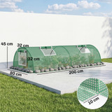 Plastenik od folije 200 × 80 × 45 cm, zeleni