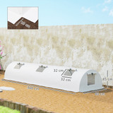 Plastenik tunel s mrežastim prozorima 300 × 80 × 45 cm, bijeli