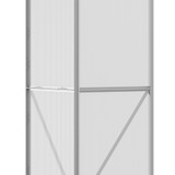 Plastenik uz zid s kliznim vratima i krovnim prozorima 192 × 68 × 196 cm, srebrni