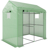 Plastenik s rolo vratima na patent 200 × 140 × 200 cm, zeleni