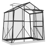 Plastenik od polikarbonata s krovnim prozorom 192 × 131 × 203 cm, crni