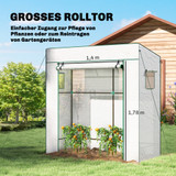 Plastenik s rolo vratima i 2 prozora 196 × 77 × 197 cm, bijeli