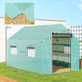 Tunelski plastenik s vratima na zamotavanje 200 × 300 × 200 cm, zeleni