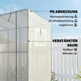Plastenik uz zid s rolo vratima 200 × 76 × 170 cm, bijeli