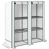 Plastenik s 3 police i rolo vratima 144 × 48 × 152 cm, bijeli