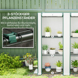 Plastenik s 3 police i rolo vratima 144 × 48 × 152 cm, bijeli