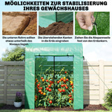 Plastenik s rolo vratima i mrežastim prozorima 170 × 68 × 200 cm, zeleni