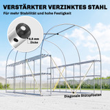 Plastenik s policama i 6 prozora 198 × 275 × 191 cm, bijeli
