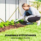 Plastenik s rolo vratima i 2 mrežasta prozora 200 × 75 × 188 cm, bijeli
