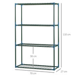 Set od 2 police za biljke s 4 nivoa 70 × 27 × 110 cm, zelena