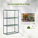 Set od 2 police za biljke s 4 nivoa 70 × 27 × 110 cm, zelena