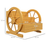 Povišena gredica s 3 etaže i dekorom kola 61 × 62 × 57 cm, prirodno drvo