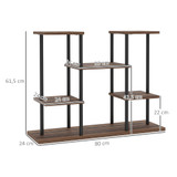 Polica za cvijeće s 4 nivoa 80 × 24 × 61,5 cm, crna