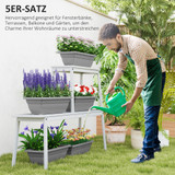 Set od 5 plastičnih žardinjera 59 × 21 × 16 cm, sive