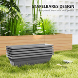 Set od 5 plastičnih žardinjera 59 × 21 × 16 cm, sive