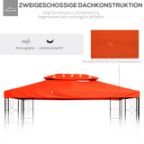 Zamjenski krov za paviljon 3 × 4 m, poliester, rđastocrvena