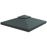 Zamjenski krov za paviljon 3 × 3 m s dvostrukim krovom, tamnosiva