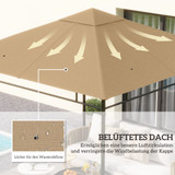 Zamjenski krov za paviljon 300 × 300 cm, bež