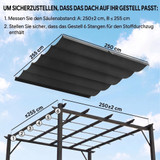 Zamjenski krov za paviljon 3 × 3 m s otvorima za vodu 250 × 255 cm, tamnosiva