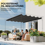 Zamjenski krov za paviljon 3 × 3 m s otvorima za vodu 250 × 255 cm, tamnosiva