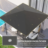 Zamjenski krov za paviljon 3 × 3 m, vodootporan, siva