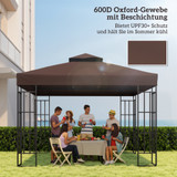Zamjenski krov za paviljon 3 × 3 m, UPF30+, boja kafe