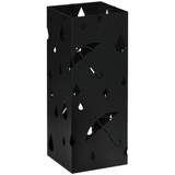 Stalak za kišobrane s 4 kuke i posudom za vodu 15,5 × 15,5 × 40 cm, crni
