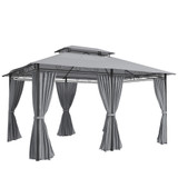 Paviljon sa zavjesama i dvostrukim krovom 300 × 400 × 280 cm, tamnosiva