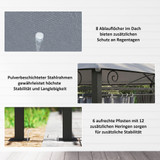 Paviljon sa zavjesama i dvostrukim krovom 300 × 400 × 280 cm, tamnosiva
