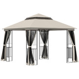 Paviljon s dvostrukim krovom i 4 mrežasta zida 300 × 300 × 270 cm, bež