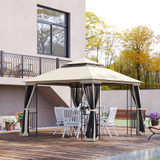 Paviljon s dvostrukim krovom i 4 mrežasta zida 300 × 300 × 270 cm, bež