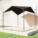 Pergola paviljon s kosim krovom 300 × 300 × 280 cm, tamnosiva
