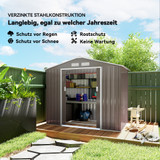 Vrtna kućica za alat s kliznim vratima 213 × 130 × 185 cm, siva