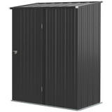 Vrtna kućica za alat s vratima 161,5 × 94,5 × 196 cm, crna