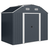 Vrtna kućica za alat s 2 vrata i 2 prozora 238 × 132 × 198,5 cm, tamnosiva