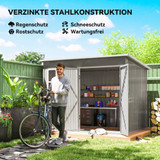 Vrtna kućica za alat od pocinčanog čelika 260 × 177 × 190 cm, svijetlosiva