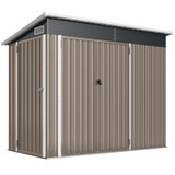 Metalna vrtna kućica za alat s 3 vrata 234 × 132 × 185 cm, svijetlosiva