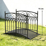 Vrtni most od metala 135,5 × 74 × 91 cm, crni